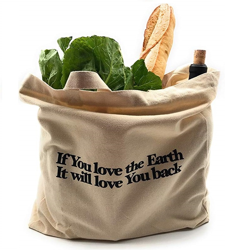 SG64 Heavy Duty Organic Warzywne Fruit Shopping Bagaż Cotton Canvas Tote Bags z własnym drukowanym logo